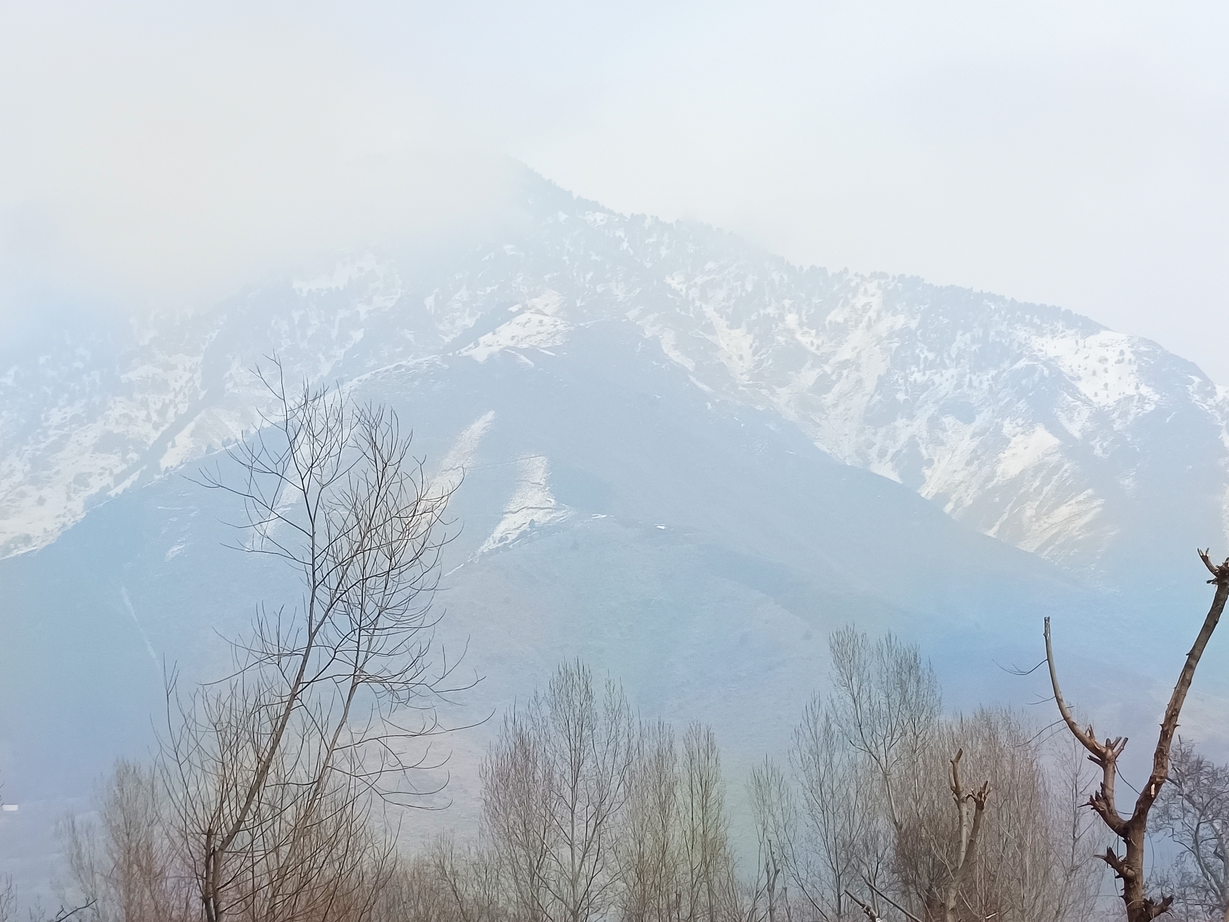Mountain with little snow